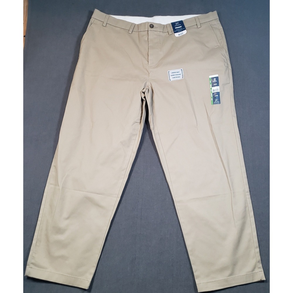 George Straight Leg Khaki Pants Mens 44x30‎ Tan Wrinkle Resistant